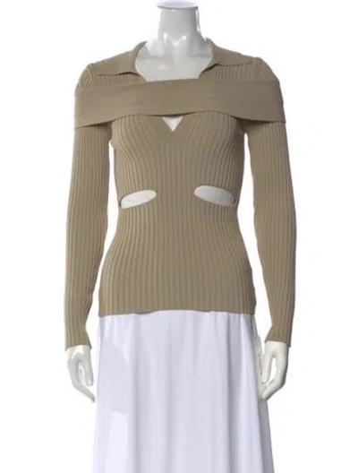 Pre-owned Jacquemus V-neck Long Sleeve Top In Brown