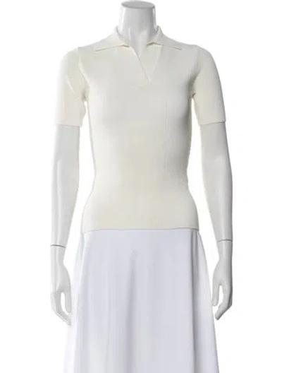 Pre-owned Jacquemus V-neck Long Sleeve Top In White