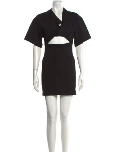Pre-owned Jacquemus V-neck Mini Dress In Black