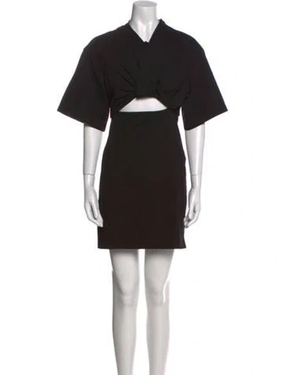 Pre-owned Jacquemus V-neck Mini Dress In Black