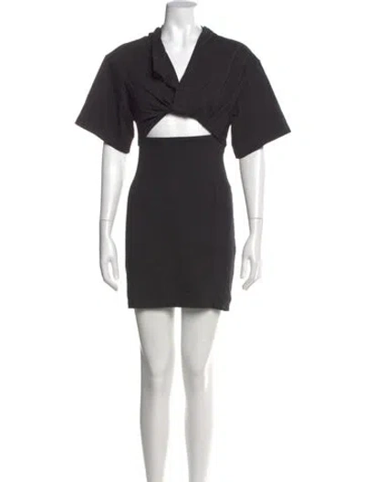 Pre-owned Jacquemus V-neck Mini Dress In Black