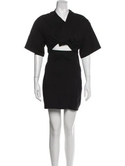 Pre-owned Jacquemus V-neck Mini Dress In Black