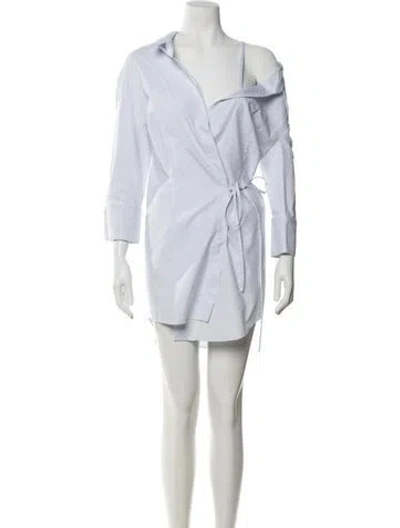 Pre-owned Jacquemus V-neck Mini Dress In Blue
