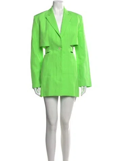 Pre-owned Jacquemus V-neck Mini Dress In Green
