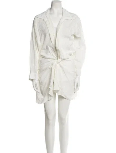 Pre-owned Jacquemus V-neck Mini Dress In Neutral