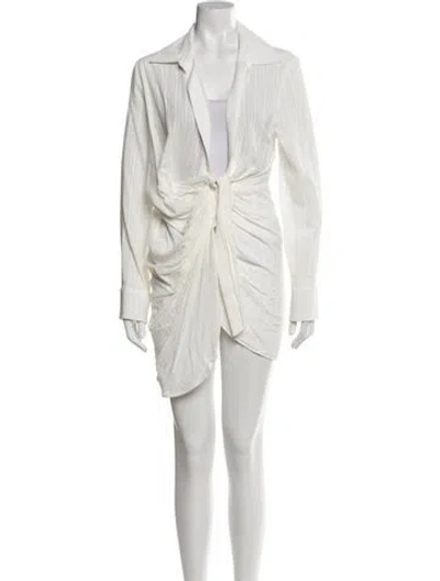 Pre-owned Jacquemus V-neck Mini Dress In Neutral