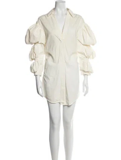 Pre-owned Jacquemus V-neck Mini Dress In Neutral