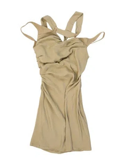 Pre-owned Jacquemus V-neck Mini Dress In Neutral