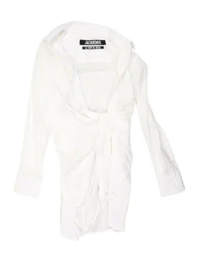 Pre-owned Jacquemus V-neck Mini Dress In Neutral