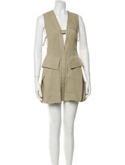 Pre-owned Jacquemus V-neck Mini Dress In Neutral