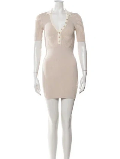 Pre-owned Jacquemus V-neck Mini Dress In Neutral
