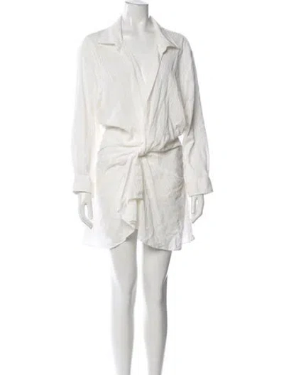 Pre-owned Jacquemus V-neck Mini Dress In Neutral