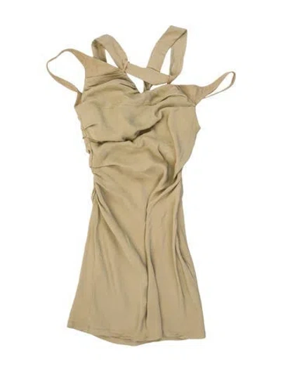 Pre-owned Jacquemus V-neck Mini Dress In Neutrals