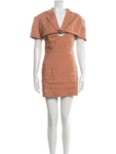 Pre-owned Jacquemus V-neck Mini Dress In Orange
