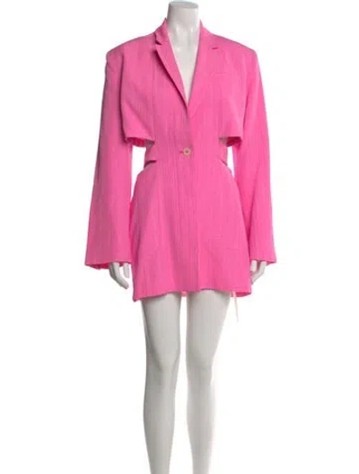 Pre-owned Jacquemus V-neck Mini Dress In Pink