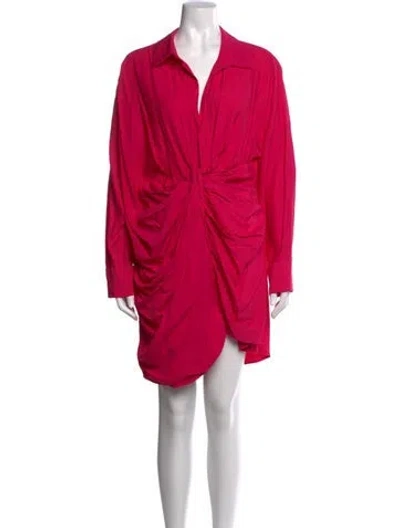 Pre-owned Jacquemus V-neck Mini Dress In Pink