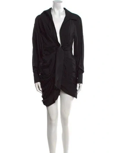 Pre-owned Jacquemus V-neck Mini Dress W/ Tags In Black