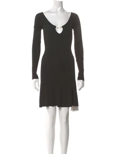 Pre-owned Jacquemus V-neck Mini Dress W/ Tags In Green