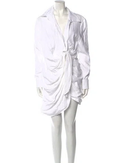 Pre-owned Jacquemus V-neck Mini Dress W/ Tags In White