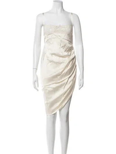Pre-owned Jacquemus V-neck Mini Dress W/ Tags In White