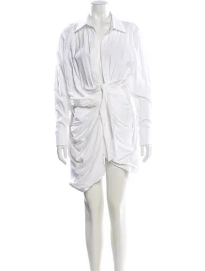Pre-owned Jacquemus V-neck Mini Dress In White