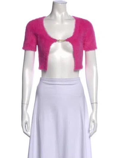 Pre-owned Jacquemus V-neck Short Sleeve Crop Top