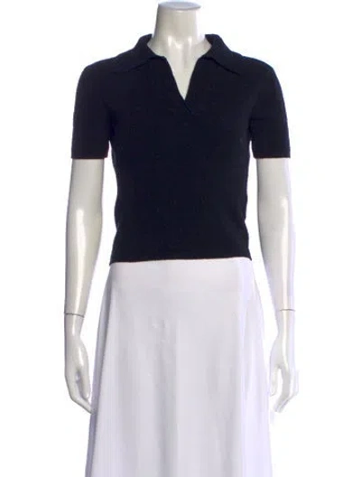 Pre-owned Jacquemus V-neck Short Sleeve Polo In Black