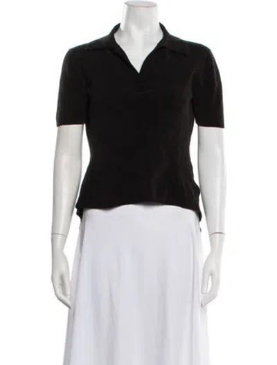 Pre-owned Jacquemus V-neck Short Sleeve Polo In Black