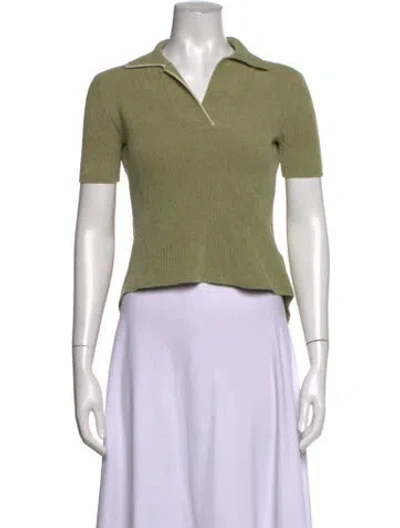 Pre-owned Jacquemus V-neck Short Sleeve Polo In Green