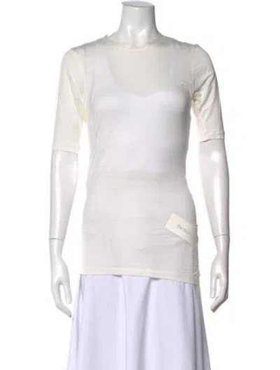 Pre-owned Jacquemus V-neck Short Sleeve T-shirt In White
