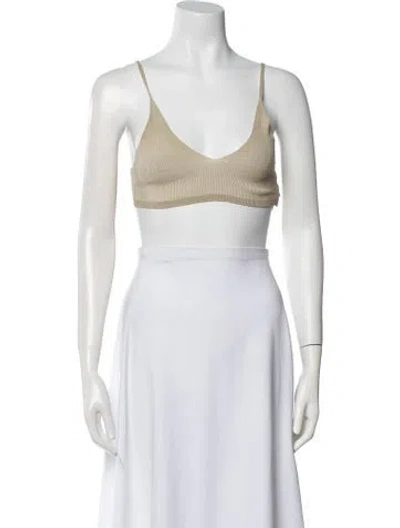 Pre-owned Jacquemus V-neck Sleeveless Crop Top In Neutral