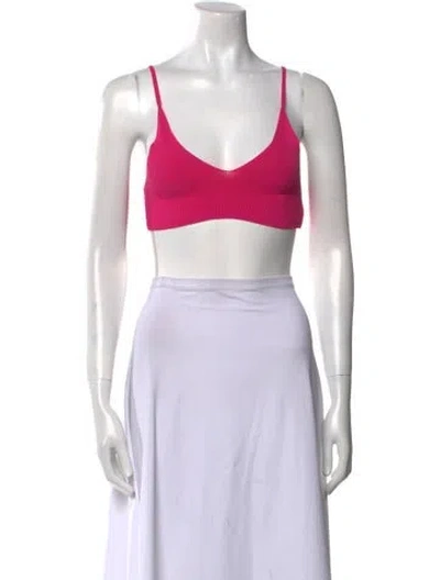 Pre-owned Jacquemus V-neck Sleeveless Crop Top In Pink