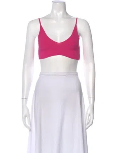 Pre-owned Jacquemus V-neck Sleeveless Crop Top In Pink