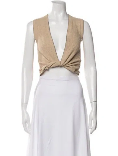 Pre-owned Jacquemus V-neck Sleeveless Crop Top In Pink