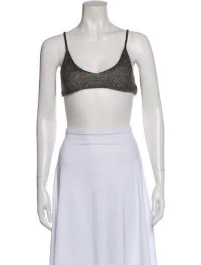 Pre-owned Jacquemus V-neck Sleeveless Crop Top In White
