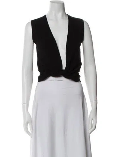 Pre-owned Jacquemus V-neck Sleeveless Crop Top In White