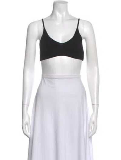 Pre-owned Jacquemus V-neck Sleeveless Sports Bra In Black