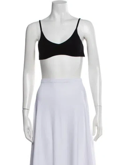 Pre-owned Jacquemus V-neck Sleeveless Sports Bra In Black