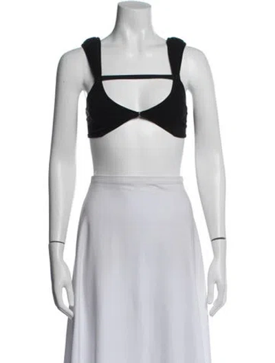 Pre-owned Jacquemus V-neck Sleeveless Sports Bra In Black