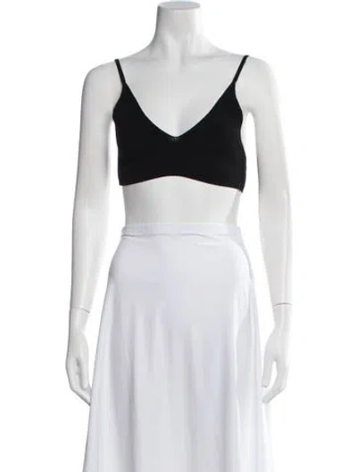 Pre-owned Jacquemus V-neck Sleeveless Sports Bra In Black