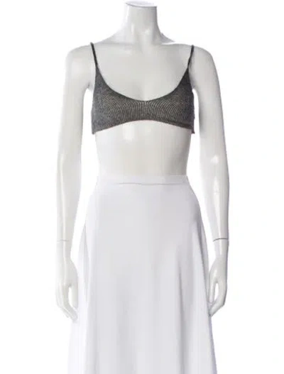 Pre-owned Jacquemus V-neck Sleeveless Sports Bra In Gray
