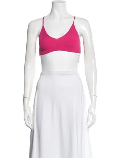 Pre-owned Jacquemus V-neck Sleeveless Sports Bra In Pink