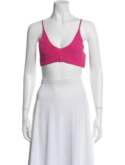 Pre-owned Jacquemus V-neck Sleeveless Sports Bra In Pink