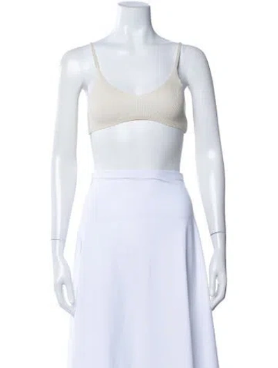 Pre-owned Jacquemus V-neck Sleeveless Sports Bra W/ Tags In Neutrals