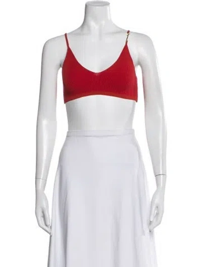 Pre-owned Jacquemus V-neck Sleeveless Sports Bra In White