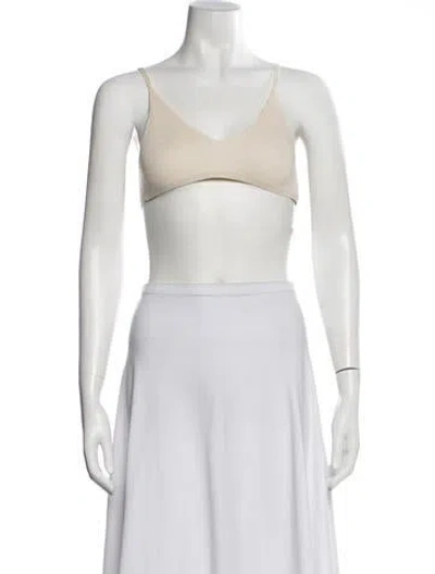Pre-owned Jacquemus V-neck Sleeveless Sports Bra In White