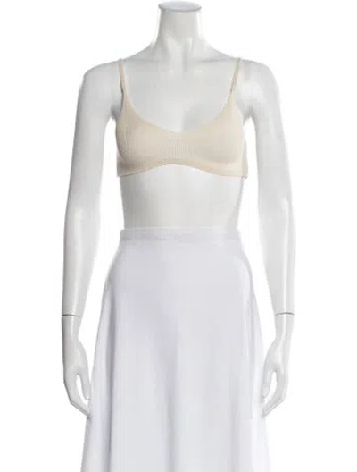 Pre-owned Jacquemus V-neck Sleeveless Sports Bra In Yellow