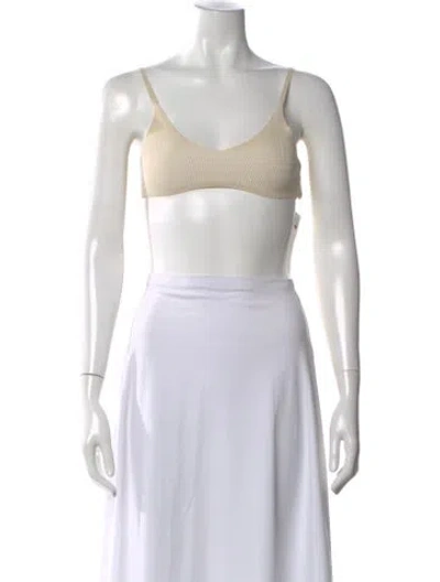 Pre-owned Jacquemus V-neck Sleeveless Sports Bra In Yellow