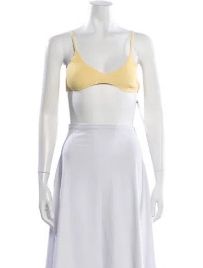 Pre-owned Jacquemus V-neck Sleeveless Sports Bra In Yellow