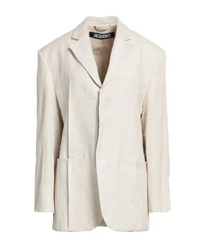 Jacquemus V-neck Suit Jacket In White